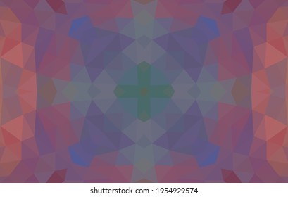 Diseño geométrico, mosaico de un kaleidoscopio vector, fondo mosaico abstracto, fondo futurista colorido, patrón triangular geométrico. Textura mosaica. Efecto de vidrio manchado. 10 Vector EPS.