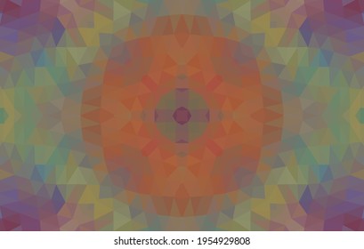 Diseño geométrico, mosaico de un kaleidoscopio vector, fondo mosaico abstracto, fondo futurista colorido, patrón triangular geométrico. Textura mosaica. Efecto de vidrio manchado. 10 Vector EPS.
