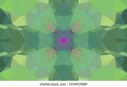 Diseño geométrico, mosaico de un kaleidoscopio vector, fondo mosaico abstracto, fondo futurista colorido, patrón triangular geométrico. Textura mosaica. Efecto de vidrio manchado. 10 Vector EPS.