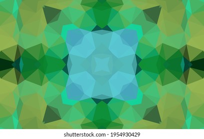 Diseño geométrico, mosaico de un kaleidoscopio vector, fondo mosaico abstracto, fondo futurista colorido, patrón triangular geométrico. Textura mosaica. Efecto de vidrio manchado. 10 Vector EPS.
