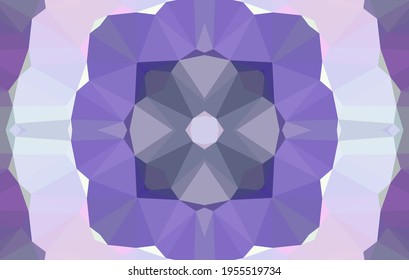 Geometrisches Design, Mosaik eines Vektorkalidoskops, abstrakter Mosaikhintergrund, bunter Futuristischer Hintergrund, geometrisches Dreiecksmuster. Mosaikstruktur. Festgestellter Glaseffekt. 10 EPS Vektor.
