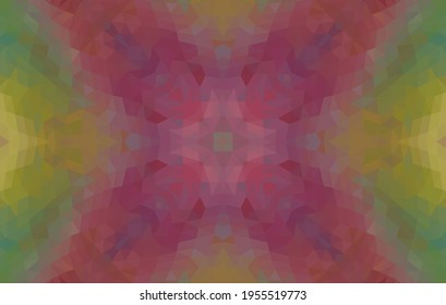 Diseño geométrico, mosaico de un kaleidoscopio vector, fondo mosaico abstracto, fondo futurista colorido, patrón triangular geométrico. Textura mosaica. Efecto de vidrio manchado. 10 Vector EPS.