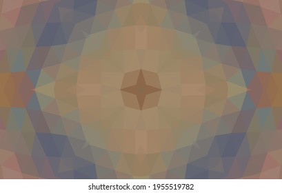 Geometrisches Design, Mosaik eines Vektorkalidoskops, abstrakter Mosaikhintergrund, bunter Futuristischer Hintergrund, geometrisches Dreiecksmuster. Mosaikstruktur. Festgestellter Glaseffekt. 10 EPS Vektor.