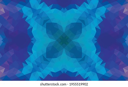 Diseño geométrico, mosaico de un kaleidoscopio vector, fondo mosaico abstracto, fondo futurista colorido, patrón triangular geométrico. Textura mosaica. Efecto de vidrio manchado. 10 Vector EPS.