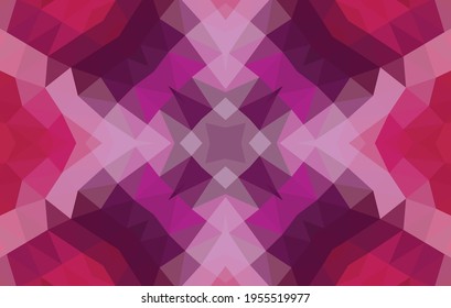 Diseño geométrico, mosaico de un kaleidoscopio vector, fondo mosaico abstracto, fondo futurista colorido, patrón triangular geométrico. Textura mosaica. Efecto de vidrio manchado. 10 Vector EPS.