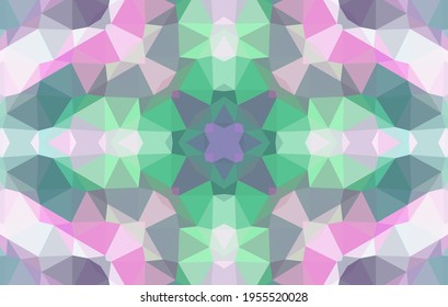 Geometric design, Mosaic of a vector kaleidoscope, abstract Mosaic Background, colorful Futuristic Background, geometric Triangular Pattern. Mosaic texture. Stained glass effect. 10 EPS Vector.