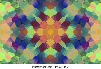 Geometric design, Mosaic of a vector kaleidoscope, abstract Mosaic Background, colorful Futuristic Background, geometric Triangular Pattern. Mosaic texture. Stained glass effect. 10 EPS Vector.