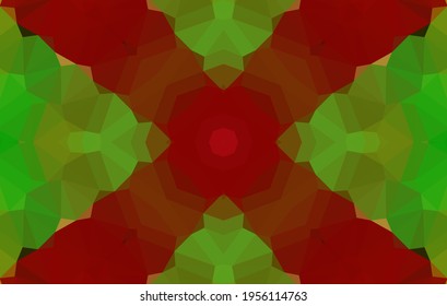 Diseño geométrico, mosaico de un kaleidoscopio vector, fondo mosaico abstracto, fondo futurista colorido, patrón triangular geométrico. Textura mosaica. Efecto de vidrio manchado. 10 Vector EPS.