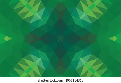 Diseño geométrico, mosaico de un kaleidoscopio vector, fondo mosaico abstracto, fondo futurista colorido, patrón triangular geométrico. Textura mosaica. Efecto de vidrio manchado. 10 Vector EPS.