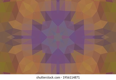 Geometrisches Design, Mosaik eines Vektorkalidoskops, abstrakter Mosaikhintergrund, bunter Futuristischer Hintergrund, geometrisches Dreiecksmuster. Mosaikstruktur. Festgestellter Glaseffekt. 10 EPS Vektor.