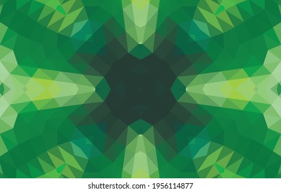 Diseño geométrico, mosaico de un kaleidoscopio vector, fondo mosaico abstracto, fondo futurista colorido, patrón triangular geométrico. Textura mosaica. Efecto de vidrio manchado. 10 Vector EPS.