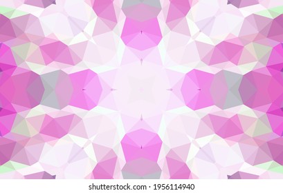 Diseño geométrico, mosaico de un kaleidoscopio vector, fondo mosaico abstracto, fondo futurista colorido, patrón triangular geométrico. Textura mosaica. Efecto de vidrio manchado. 10 Vector EPS.