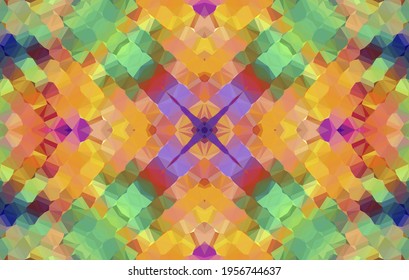 Geometric design, Mosaic of a vector kaleidoscope, abstract Mosaic Background, colorful Futuristic Background, geometric Triangular Pattern. Mosaic texture. Stained glass effect. 10 EPS Vector.
