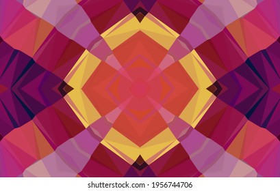 Geometric design, Mosaic of a vector kaleidoscope, abstract Mosaic Background, colorful Futuristic Background, geometric Triangular Pattern. Mosaic texture. Stained glass effect. 10 EPS Vector.