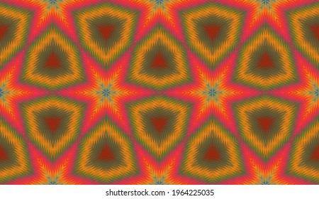 Geometrisches Design, Mosaik eines Vektorkalidoskops, abstrakter Mosaikhintergrund, bunter Futuristischer Hintergrund, geometrisches Dreiecksmuster. Mosaikstruktur. Festgestellter Glaseffekt. 10 EPS Vektor.