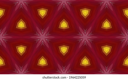 Geometrisches Design, Mosaik eines Vektorkalidoskops, abstrakter Mosaikhintergrund, bunter Futuristischer Hintergrund, geometrisches Dreiecksmuster. Mosaikstruktur. Festgestellter Glaseffekt. 10 EPS Vektor.