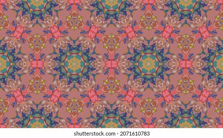 Geometrisches Design, Mosaik eines Vektorkalidoskops, abstrakter Mosaikhintergrund, bunter Futuristischer Hintergrund, geometrisches Dreiecksmuster. Mosaikstruktur. Festgestellter Glaseffekt. 10 EPS Vektor.