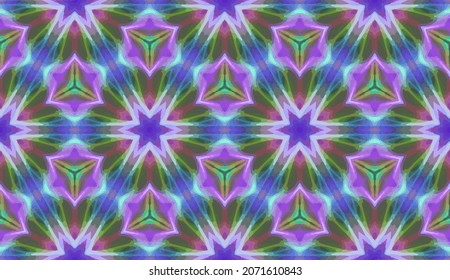 Geometrisches Design, Mosaik eines Vektorkalidoskops, abstrakter Mosaikhintergrund, bunter Futuristischer Hintergrund, geometrisches Dreiecksmuster. Mosaikstruktur. Festgestellter Glaseffekt. 10 EPS Vektor.