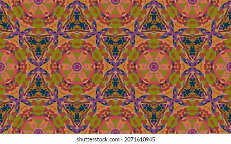 Geometric design, Mosaic of a vector kaleidoscope, abstract Mosaic Background, colorful Futuristic Background, geometric Triangular Pattern. Mosaic texture. Stained glass effect. 10 EPS Vector.