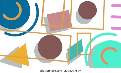 Geometric design on white background, abstract geometric background