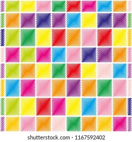 Geometric design in patchwork style, multi-colored bedspread, geometric illustration, embroidery, handmade, vector illustration