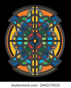 Geometric Design pattern colors mandala stained glass