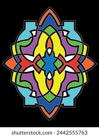 Geometric Design pattern colors mandala stained glass