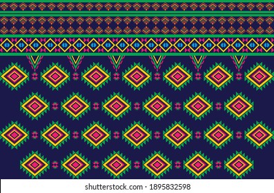 geometric design pattern fabric ethnic oriental traditional  for embroidery style, curtain, background, carpet, wallpaper, cloth, wrapping, batik, fabric,Vector illustration.
