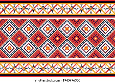 geometric design pattern fabric ethnic oriental traditional for embroidery style, curtain, background, carpet, wallpaper, cloth, wrapping, batik, fabric,Vector illustration