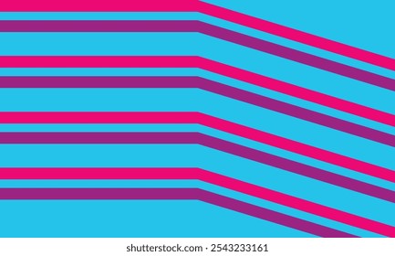 A geometric design in pink and purple with a sharp contrast between the thick lines and the bright blue background, perfect for contemporary decor