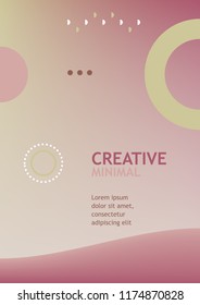 Geometric design in pink tones. Background with circles  Eps 10 vector illustration
