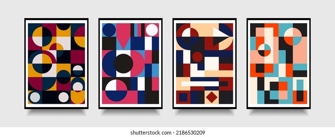 Geometrisches Design, bunter Hintergrund und minimaler Stilstil