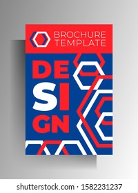 Geometric design of poster, cover for book, brochure, catalog. Color vector illustration. A4 format.