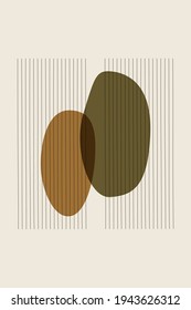 Geometric design poster, vector template with primitive shape elements lines, ovals, modern hipster style.