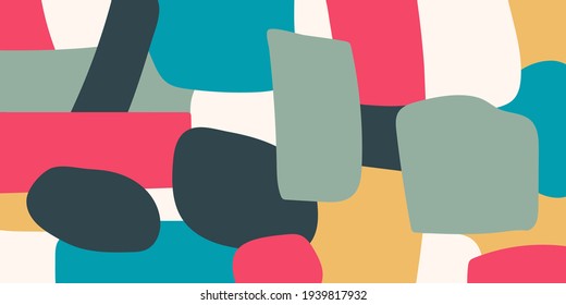 ilustración vectorial de afiches de diseño geométrico.  plantilla con elementos de formas primitivas, fondo de estilo hipster moderno