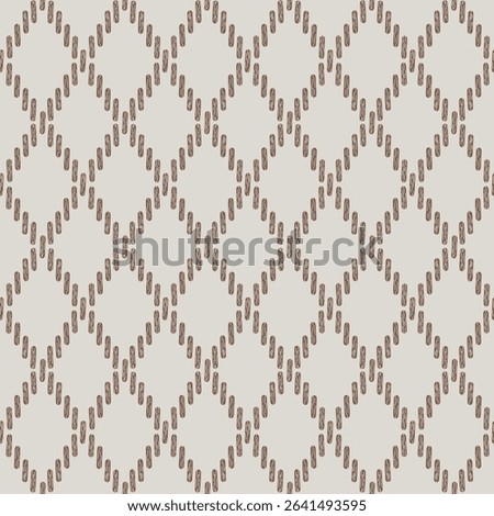 A Geometric Design of Sage Textured Diamonds Arranged on an Off White Ecru Background creating a seamless pattern print