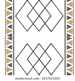 geometric design seamless pattern fabric ethnic oriental traditional abstract black and white. for curtain, background, carpet, wallpaper, cloth, batik, fabric,Vecto