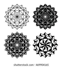 Geometric design, single abstract pattern set 