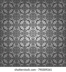 Geometric design template with white, gray and black elements. Vector seamless pattern. Technologic fabric tile card cover print badge. Background, texture with pop art effect.