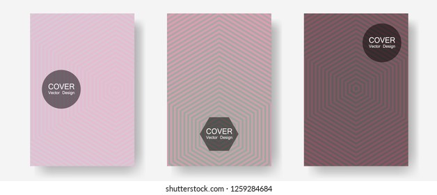 Geometric design templates for banners, covers. Balanced posh mockups. Halftone lines annual report templates. Corporate catalogs. Halftone brochure lines geometric design set.