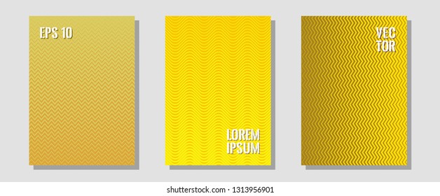 Geometric design templates for banners, covers. Modern branding. Zigzag halftone lines wave stripes backdrops. Vibrant tech mockups. Halftone brochure lines geometric design set.