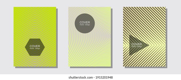 Geometric design templates for banners, covers. Scientific style mix. Halftone lines music poster background. Digital collection. Halftone brochure lines geometric design set.