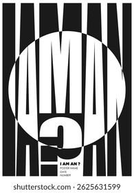 Geometric design text typography. Modern Bauhaus design, concept design poster template. Vector illustration