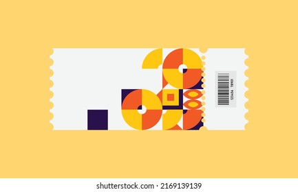 Geometric design ticket template background concept