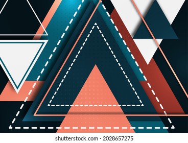 Geometric design from triangles and lines, creative concept, modern abstract background. Template for business brochure, flyer, leaflet, cover. Vector illustration.