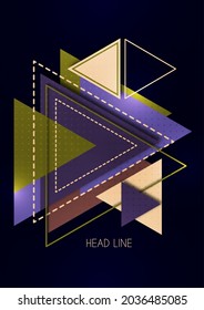 Geometric design from triangles and lines, creative concept, modern abstract background. Template for business brochure, flyer, leaflet, cover. Vector illustration.
