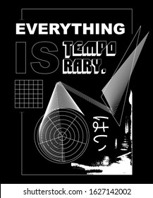 Geometric design and typography slogans for t-shirt print with Japanese text mean "OK"  