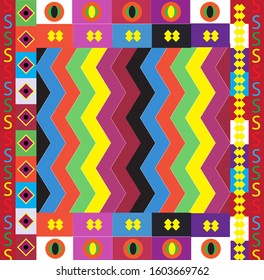 Geometric design And the use of various colors for beauty As a background image Design artwork
