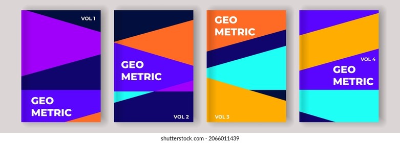 Geometric design vector covers set. Swiss style colorful geometric compositions for book covers, posters, flyers, magazines, business annual reports