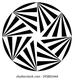 Geometrische Design-Vektorillustration, Mandala-Vektorillustration, 2 Farben-Logo-Design